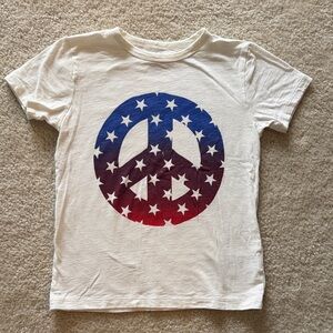 Crewcuts Starry Peace Sign Tee - Red, Blue, and White